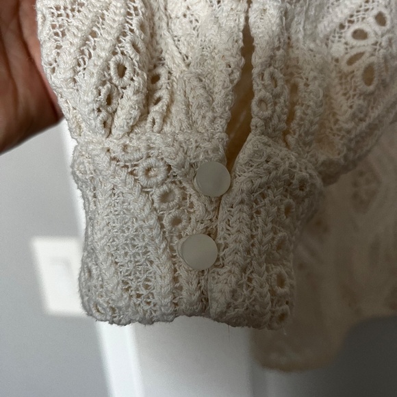 Sezane Jesse Blouse Ecru Guipure Lace - Size 14 - Picture 4 of 4